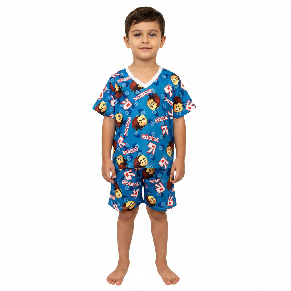 Pijama Infantil Manga Curta Roblox