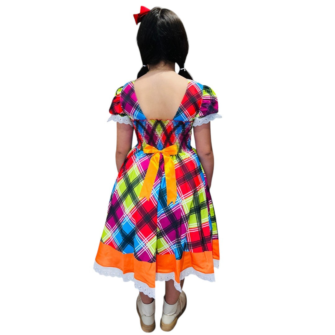 Vestido Festa Junina Luxo Xadrez