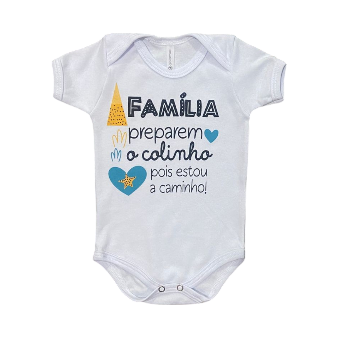 Body Bebê Família Preparem o Colinho