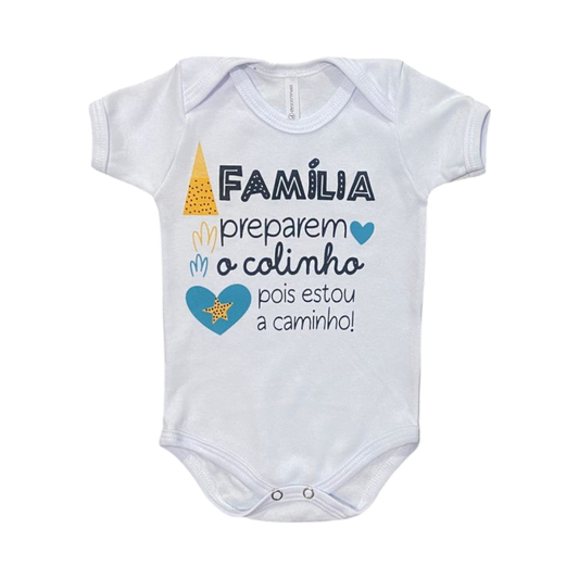 Body Bebê Família Preparem o Colinho