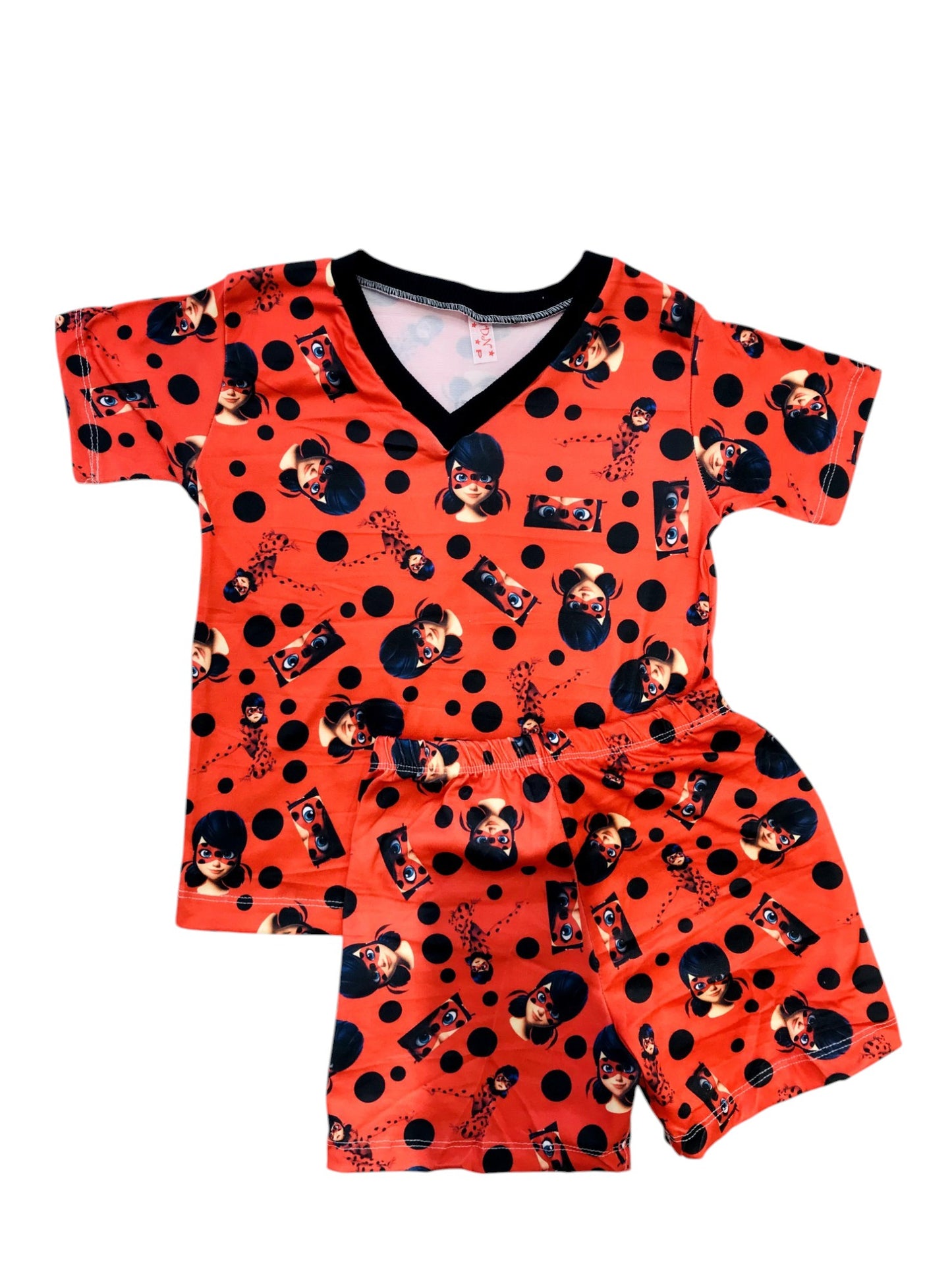 Pijama Infantil Manga Curta Lady Bug