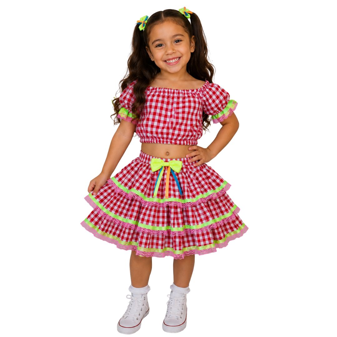 Conjunto Infantil Xadrez Festa Junina