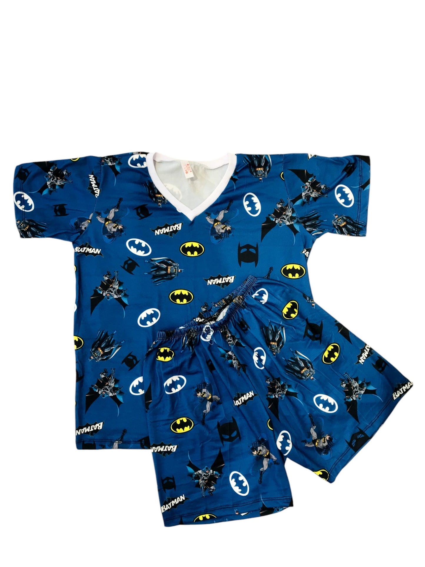 Pijama Infantil Manga Curta Batman Azul