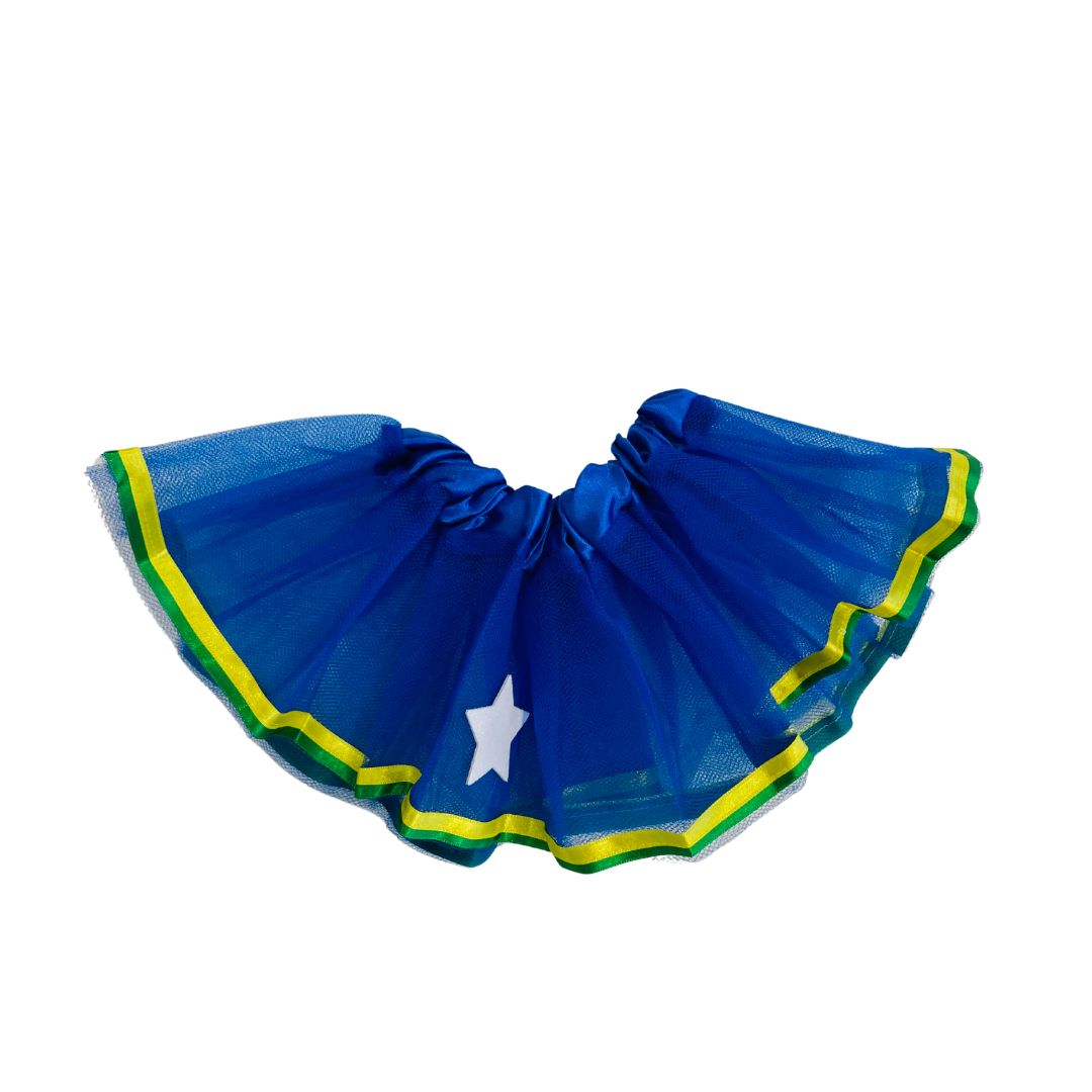 Saia Tule Bebê Brasil Azul
