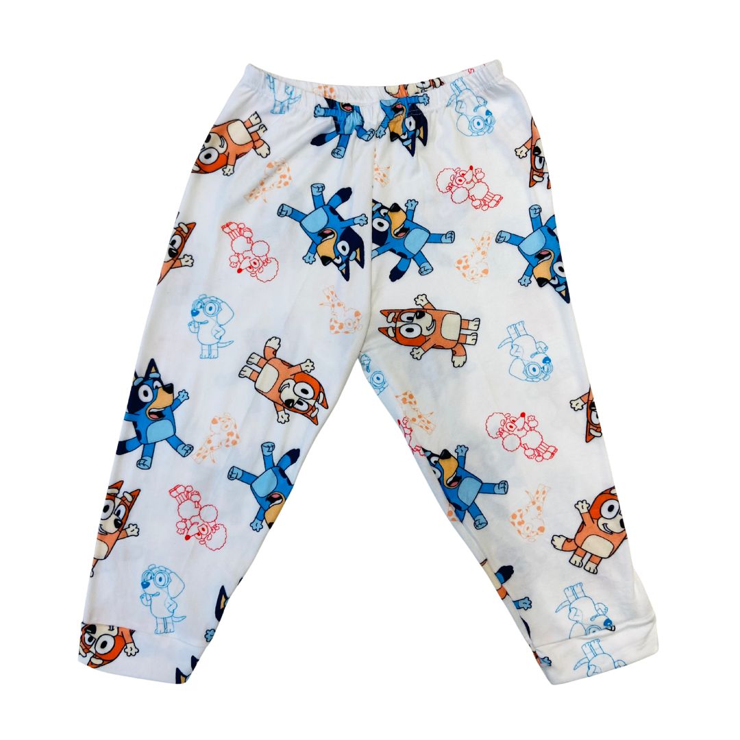 Pijama Infantil Manga Longa Bluey Branco