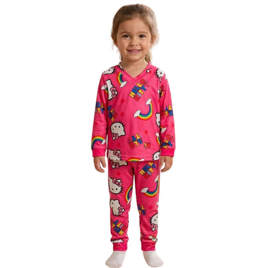 Pijama Infantil Manga Longa Hello Kitty