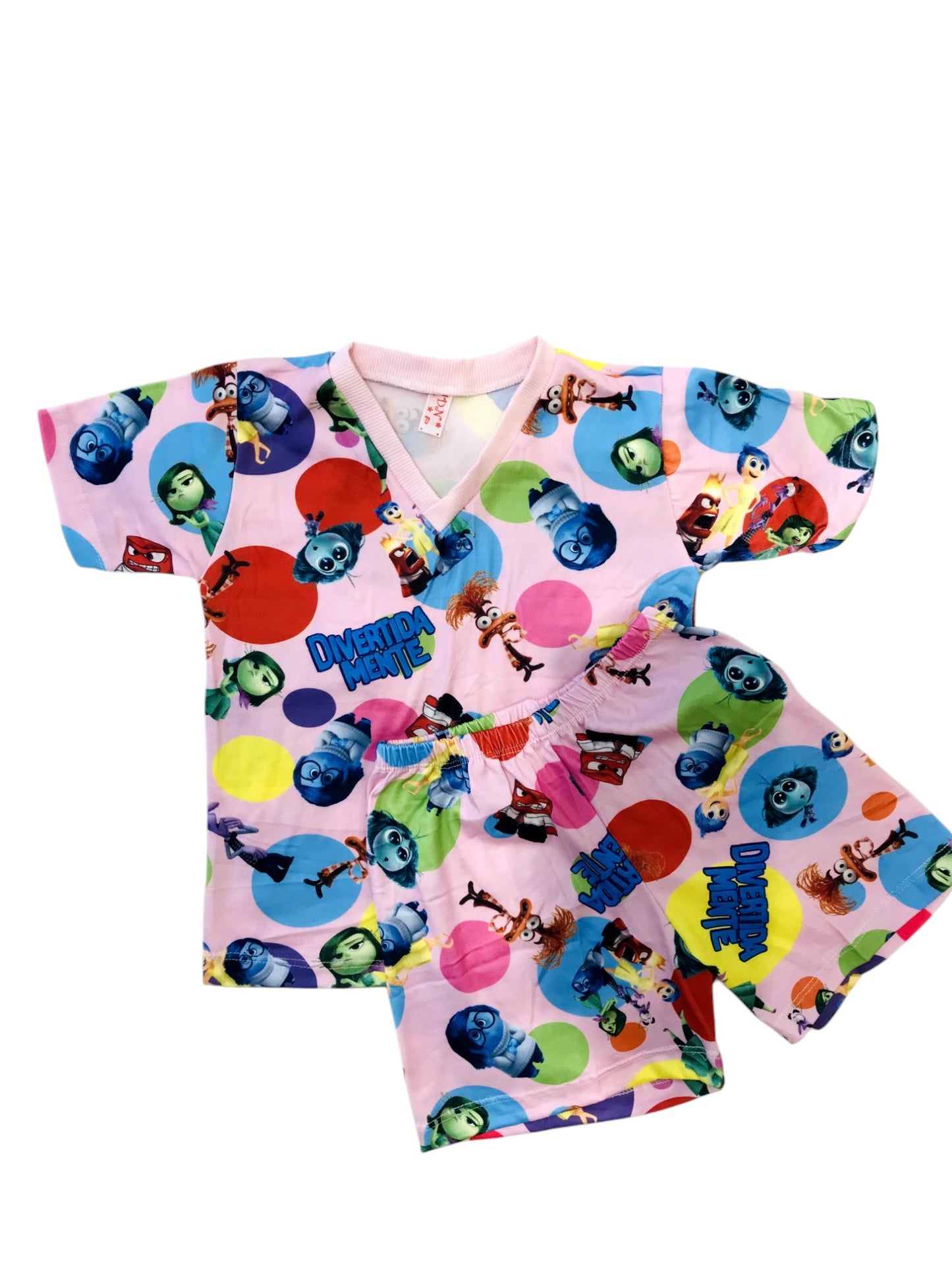 Pijama Infantil Manga Curta Divertidamente Rosa