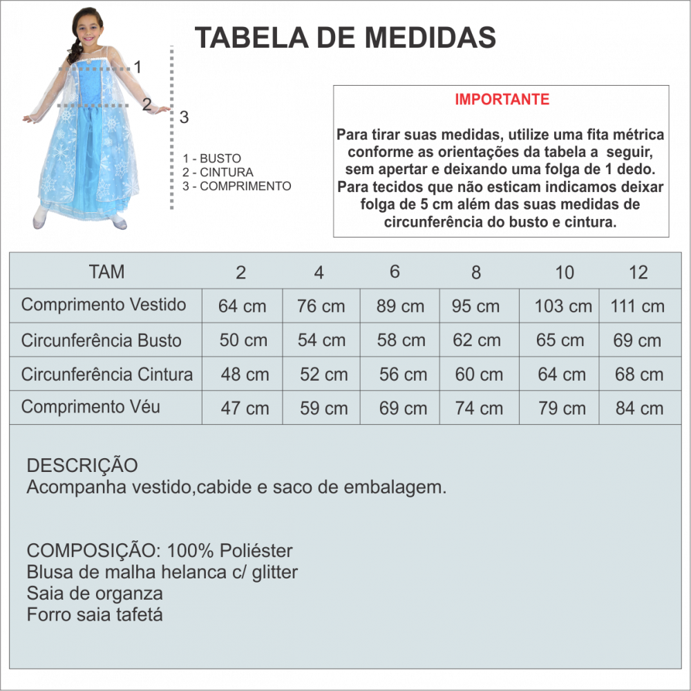 Fantasia Infantil Elsa Frozen Luxo