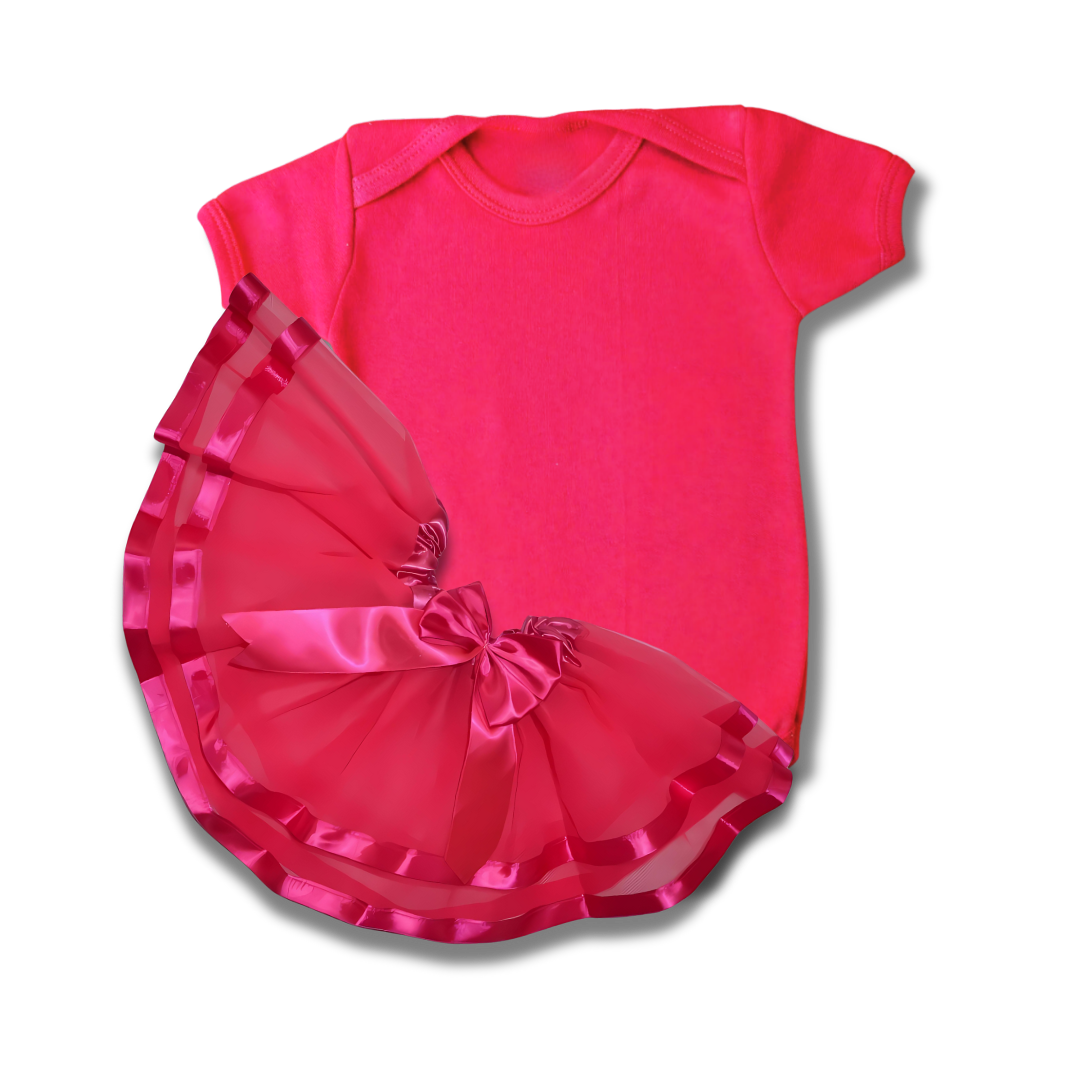 Saia Tule Bebê Luxo Rosa Pink