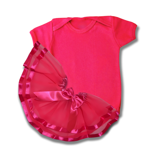 Saia Tule Bebê Luxo Rosa Pink