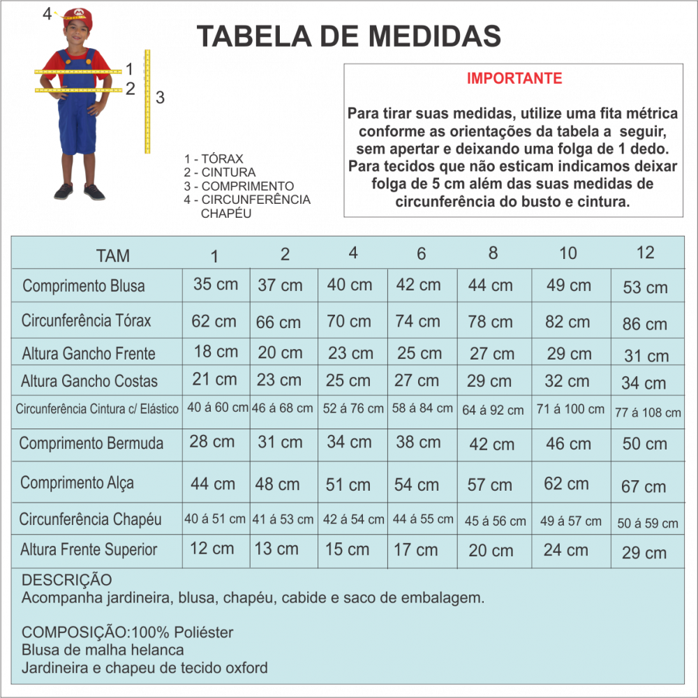 Fantasia Infantil Super Mário Clássica