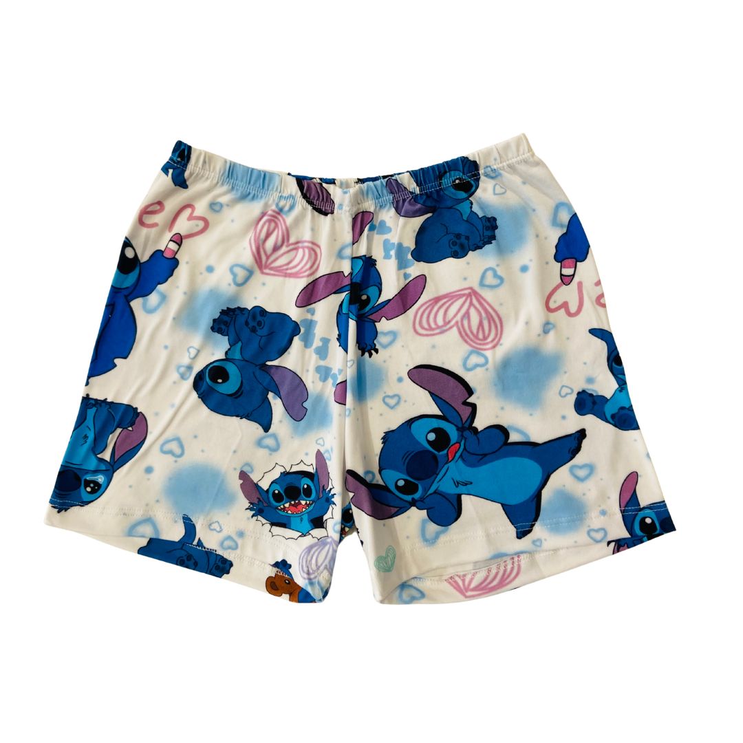 Pijama Infantil Manga Curta Stitch Love