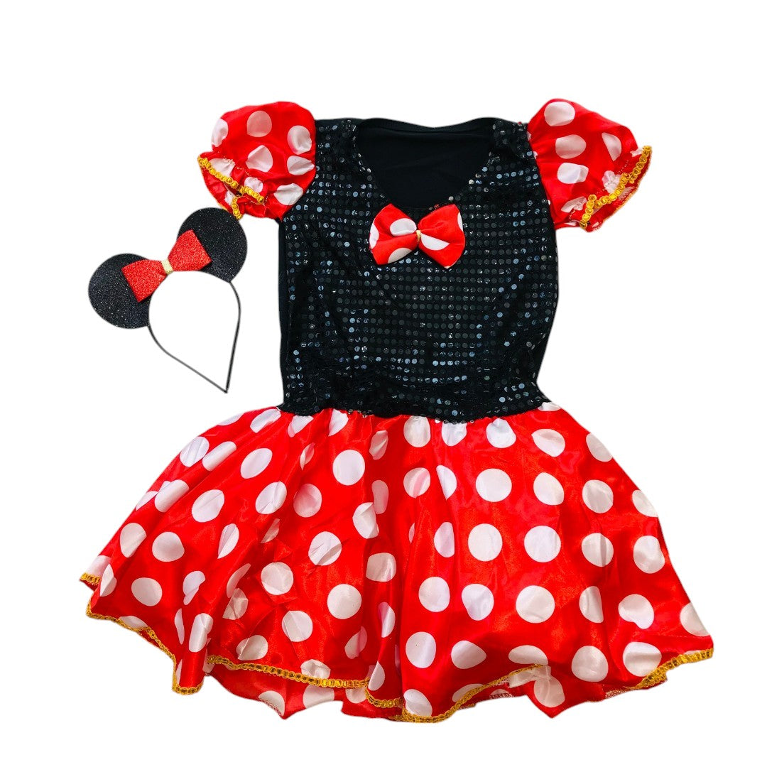Fantasia Infantil da Minnie Vermelha Com Paete Clássica