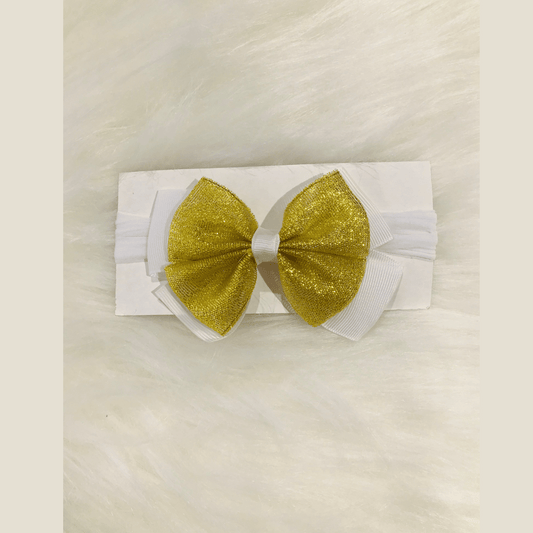 Laço Bebê Ano Novo Branco Com Dourado