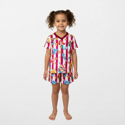Pijama Infantil Manga Curta Princesas