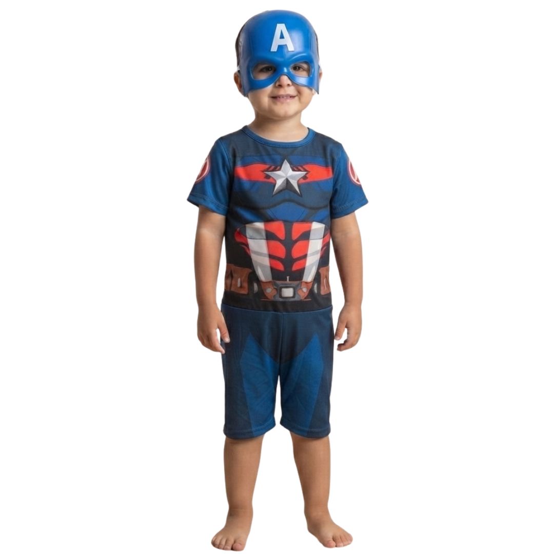 Fantasia Infantil Capitão América Acolchoado