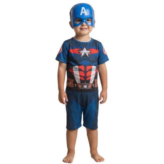 Fantasia Infantil Capitão América Acolchoado