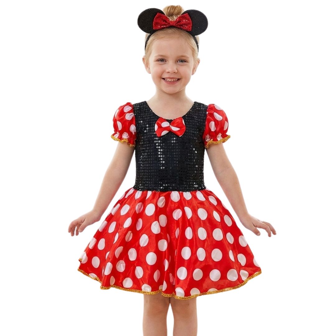 Fantasia Infantil da Minnie Vermelha Com Paete Clássica