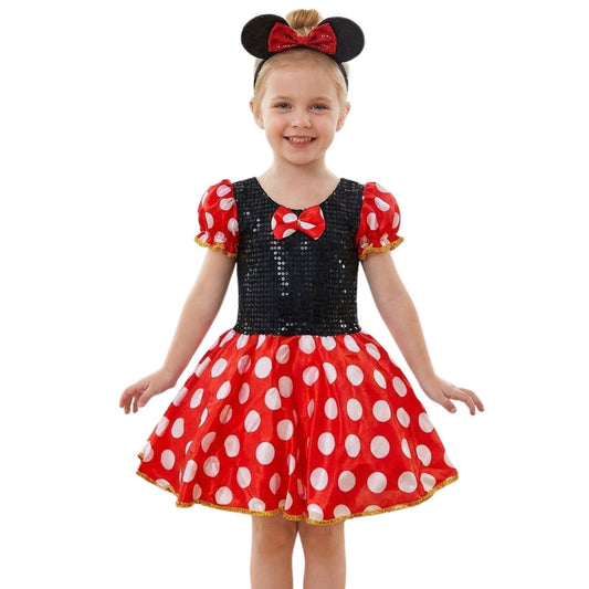 Fantasia Infantil da Minnie Vermelha Com Paete Clássica