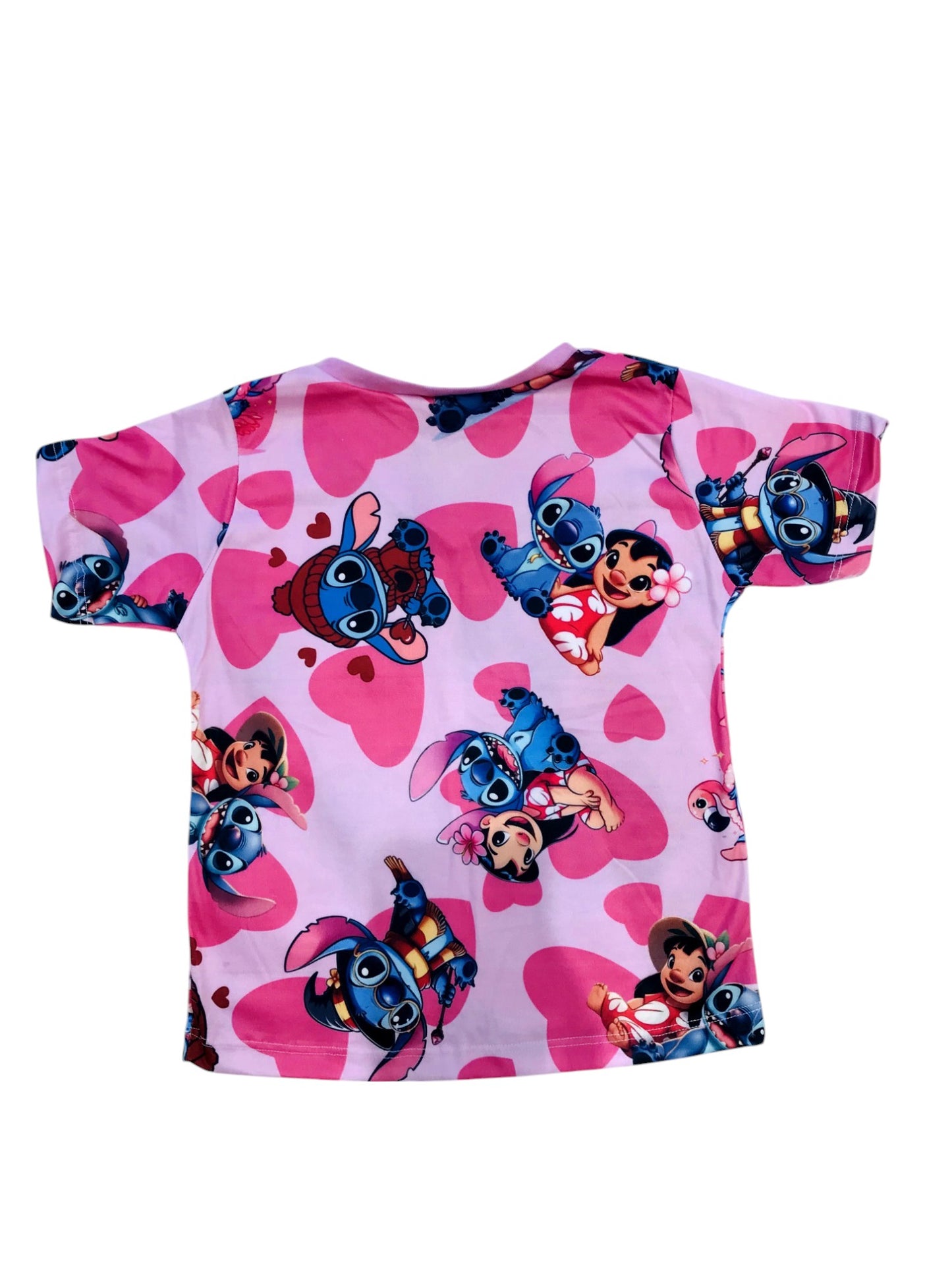 Pijama Infantil Manga Longa Stitch Rosa