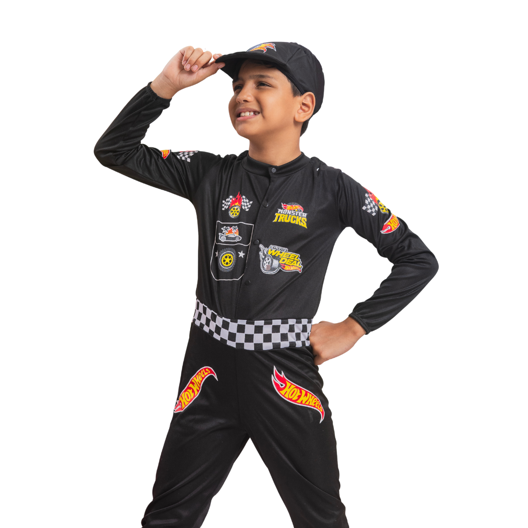 Fantasia Infantil HotWheels Longo Preto