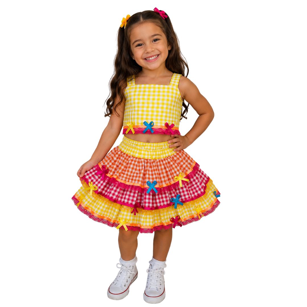Conjunto Infantil Junino Amarelo