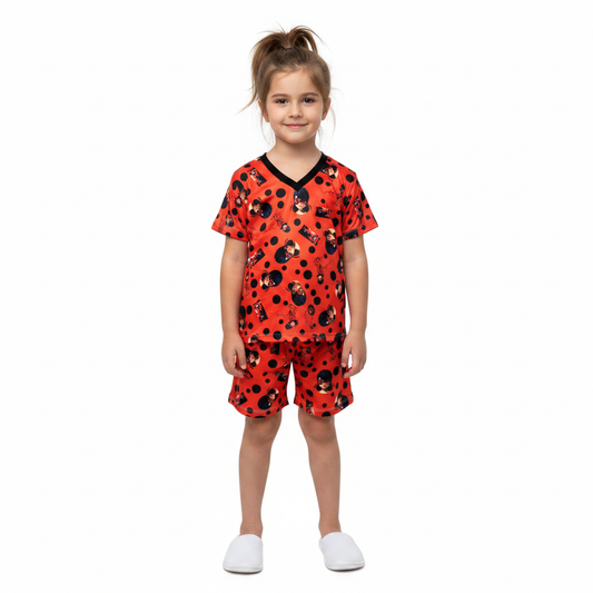Pijama Infantil Manga Curta Lady Bug