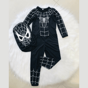 Fantasia Infantil Menino Aranha Preto Macacão Longo