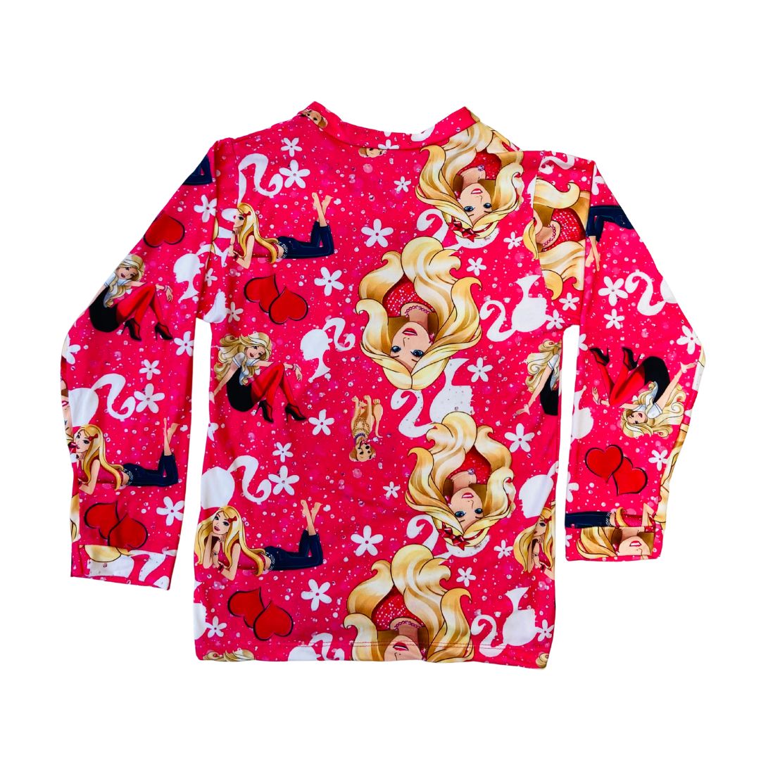 Pijama Infantil Manga Longa Barbie Pink