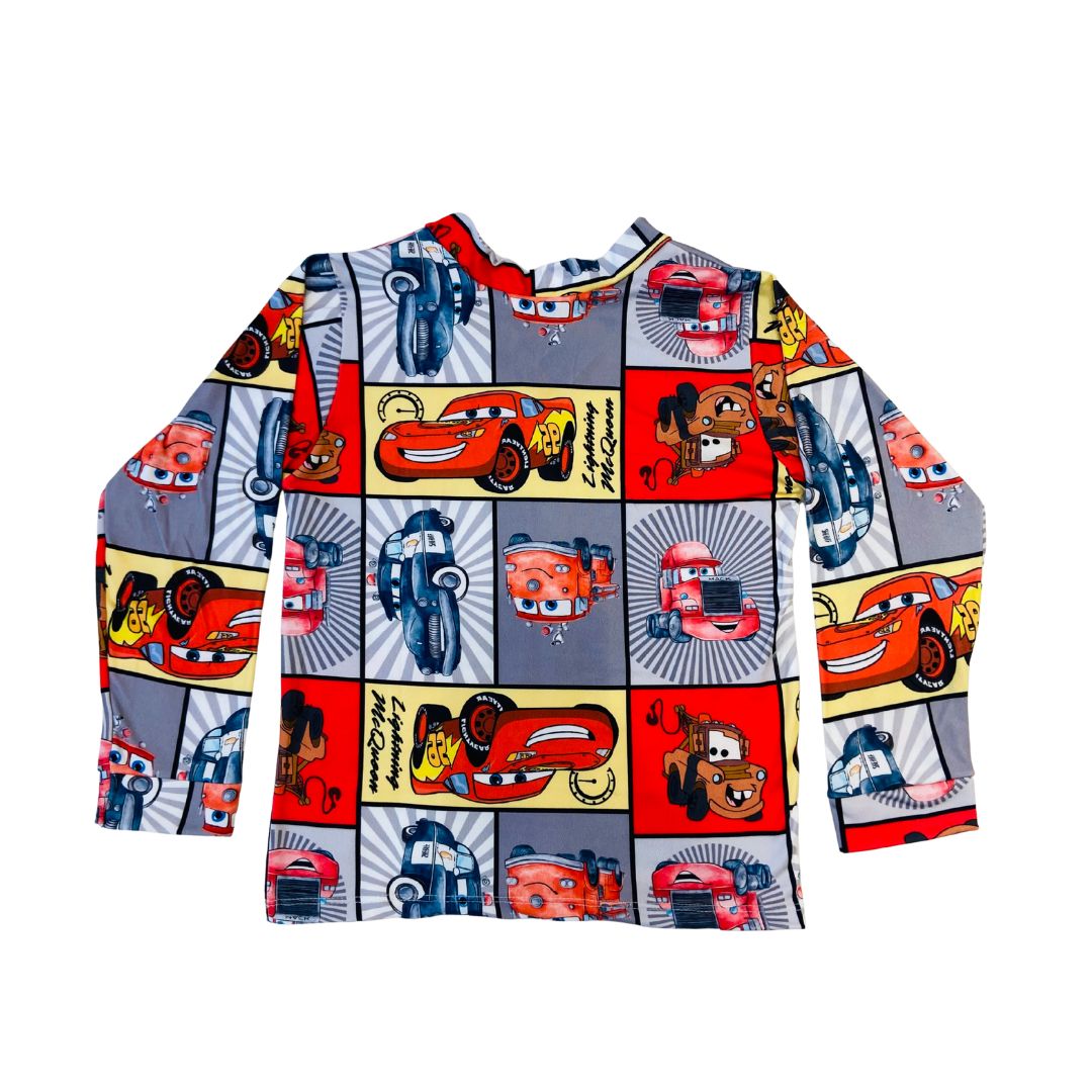 Pijama Infantil Manga Longa McQueen Cinza