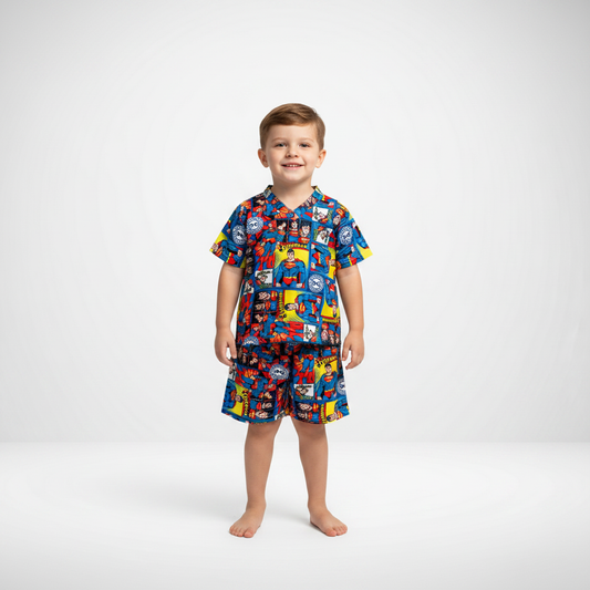 Pijama Infantil Manga Curta Super-Homem