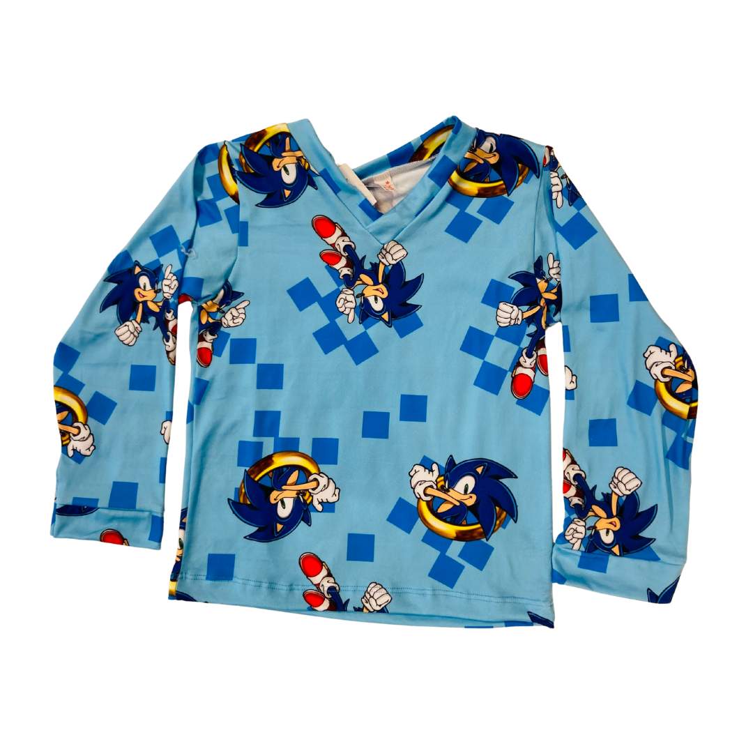 Pijama Infantil Manga Longa Sonic Aneis