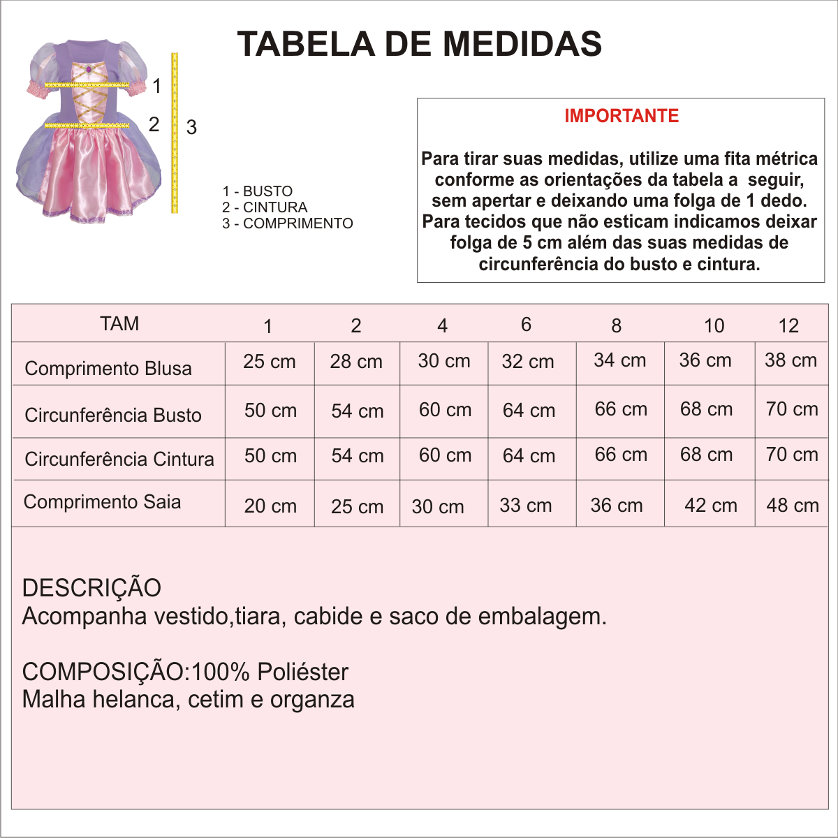Fantasia Infantil Rapunzel Clássica
