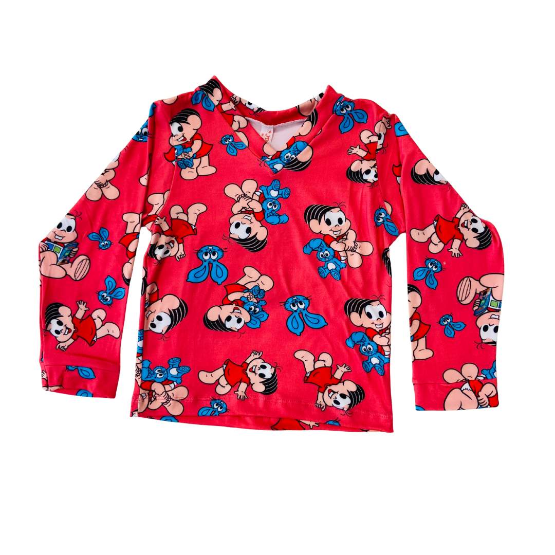 Pijama Infantil Manga Longa Mônica