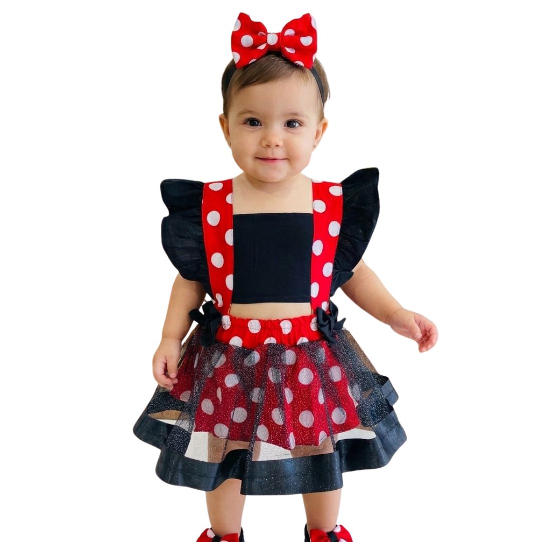 Romper Bebê Minnie Vermelha