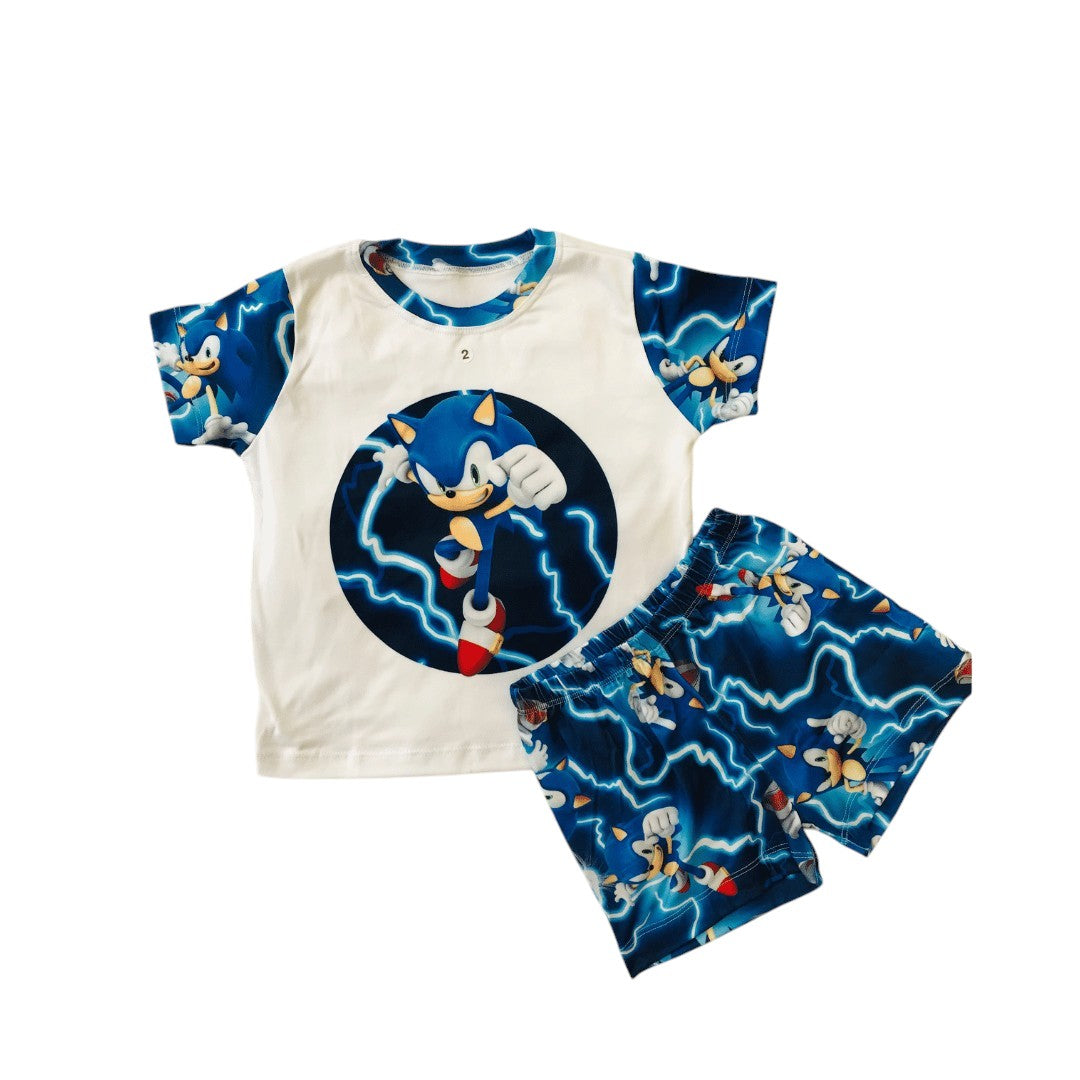 Pijama Infantil Manga Curta Sonic