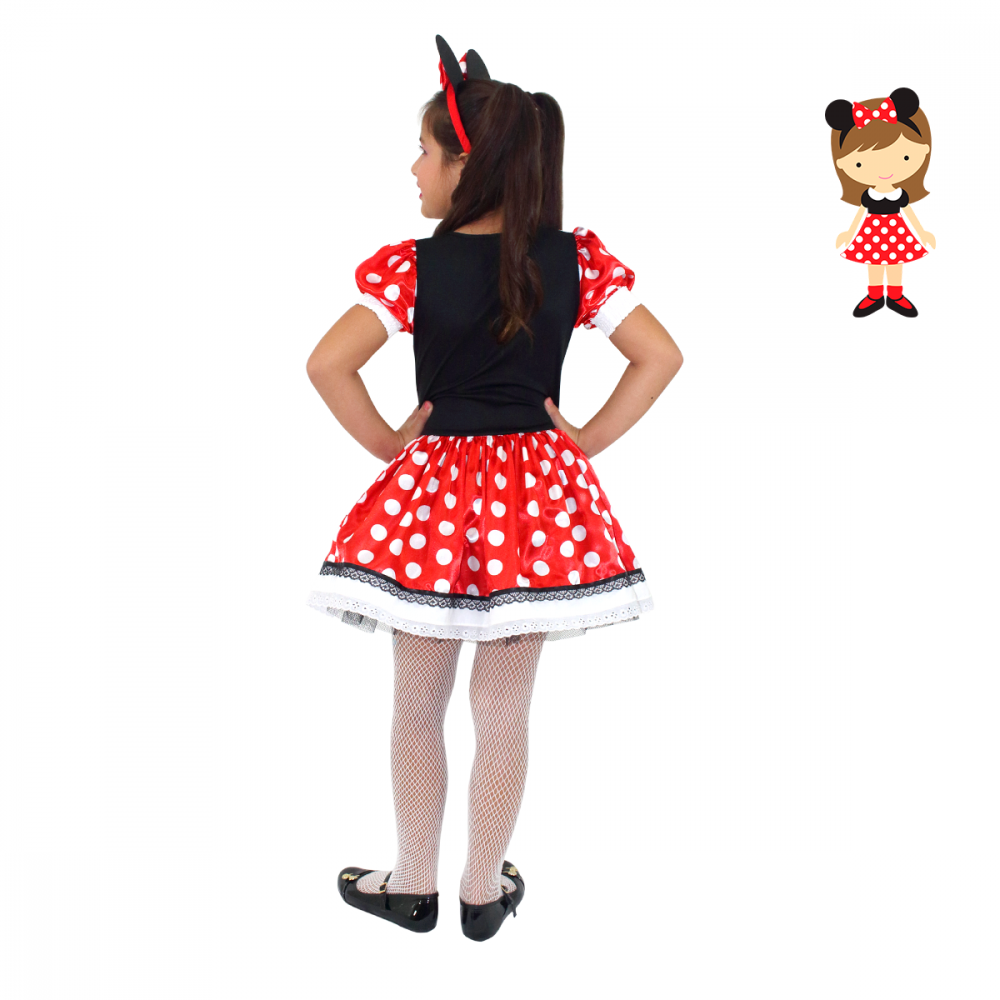 Fantasia Infantil da Minnie Vermelha Luxo
