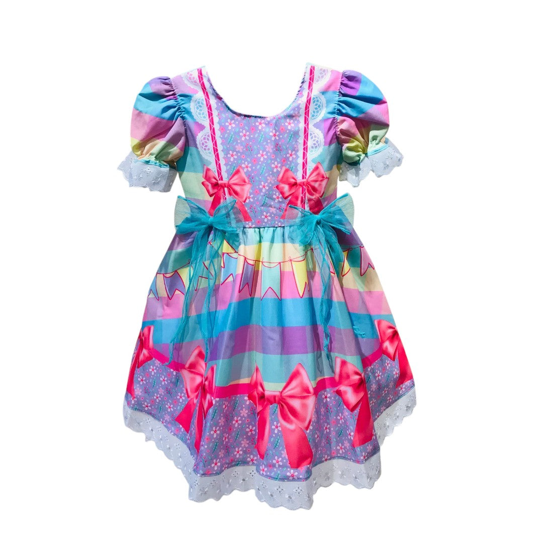 Vestido Festa Junina Luxo Laços