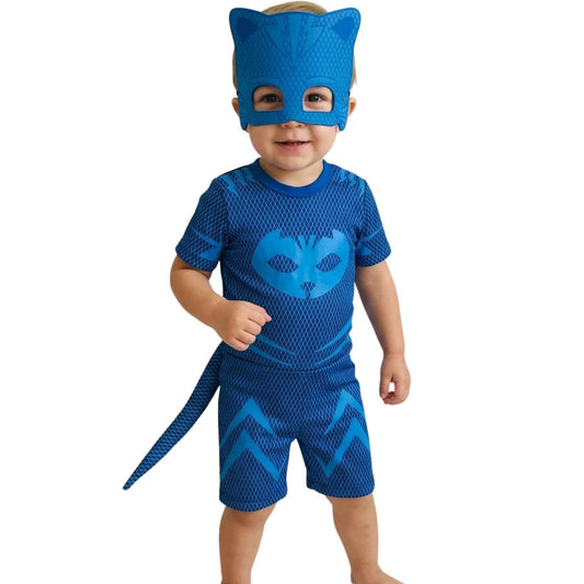 Fantasia Infantil Menino Gato Azul Clássica