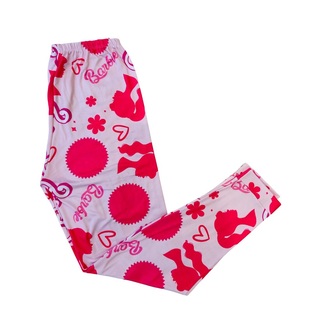 Pijama Infantil Manga Longa Barbie Rosa Bebê