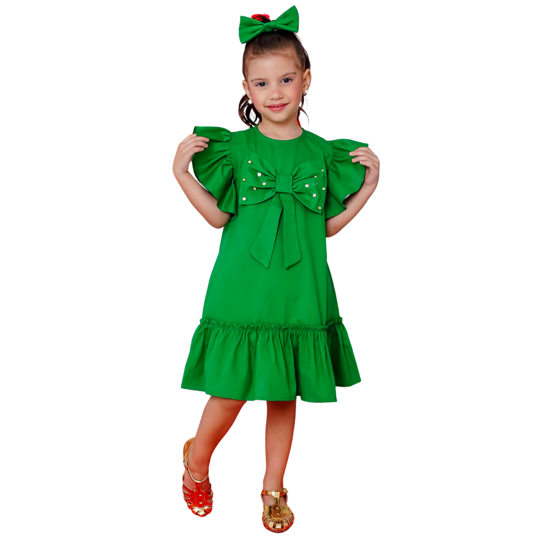 Vestido Infantil Laço Strass