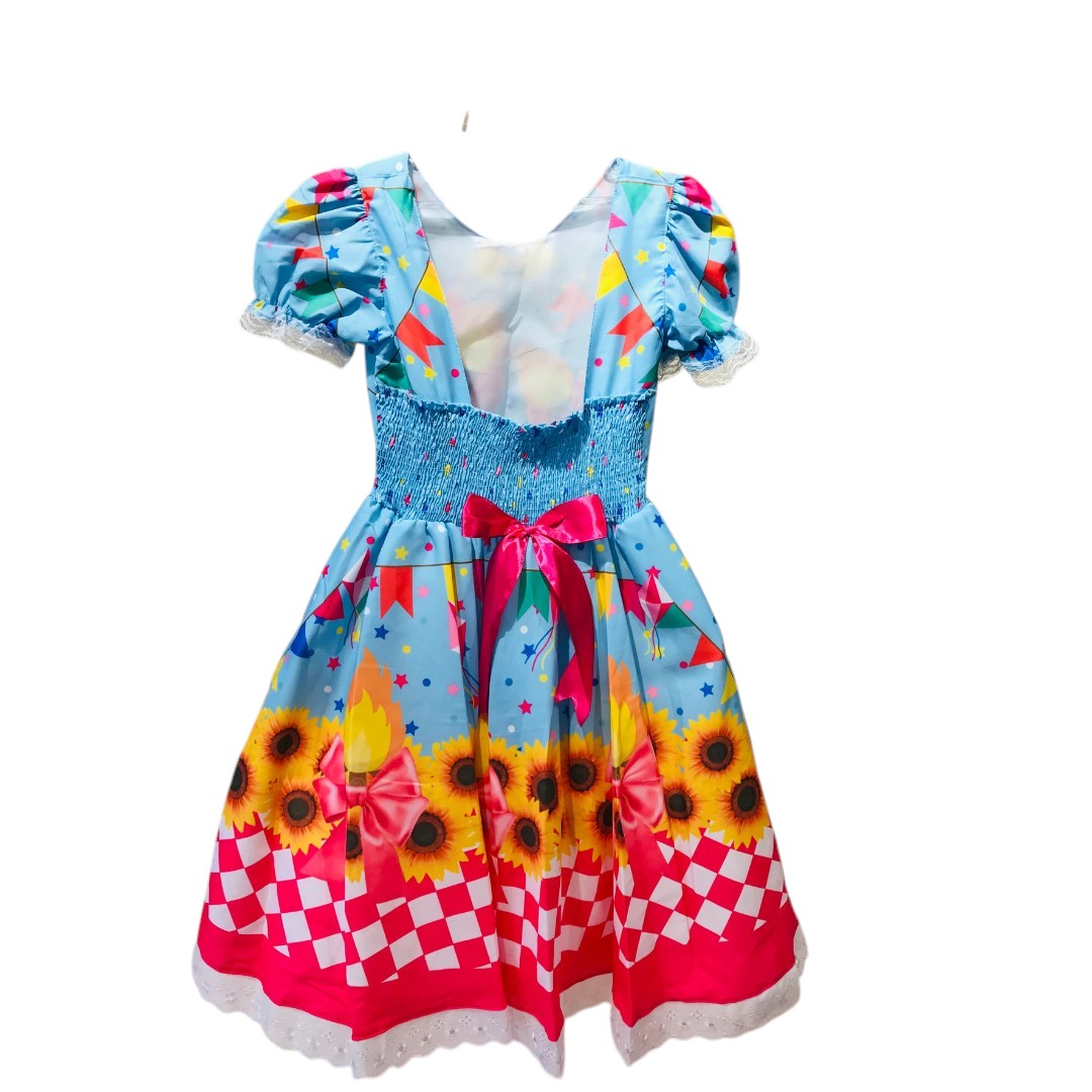 Vestido Festa Junina Luxo Girassol