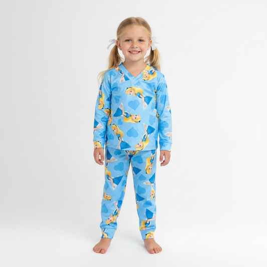 Pijama Infantil Manga Longa Alice no País das Maravilhas
