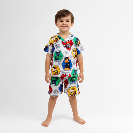 Pijama Infantil Manga Curta Patrulha Canina