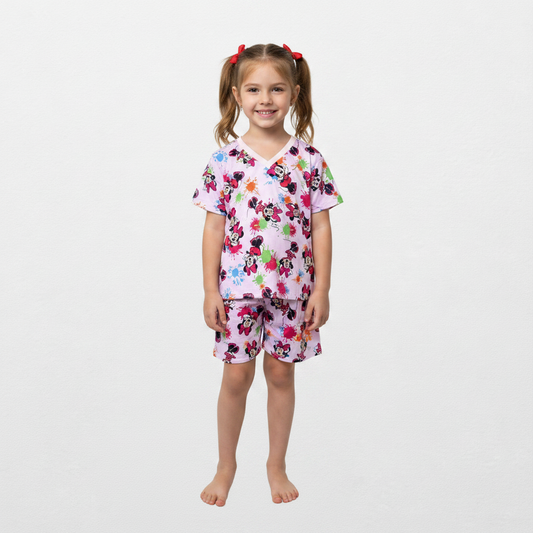 Pijama Infantil Manga Curta Minnie