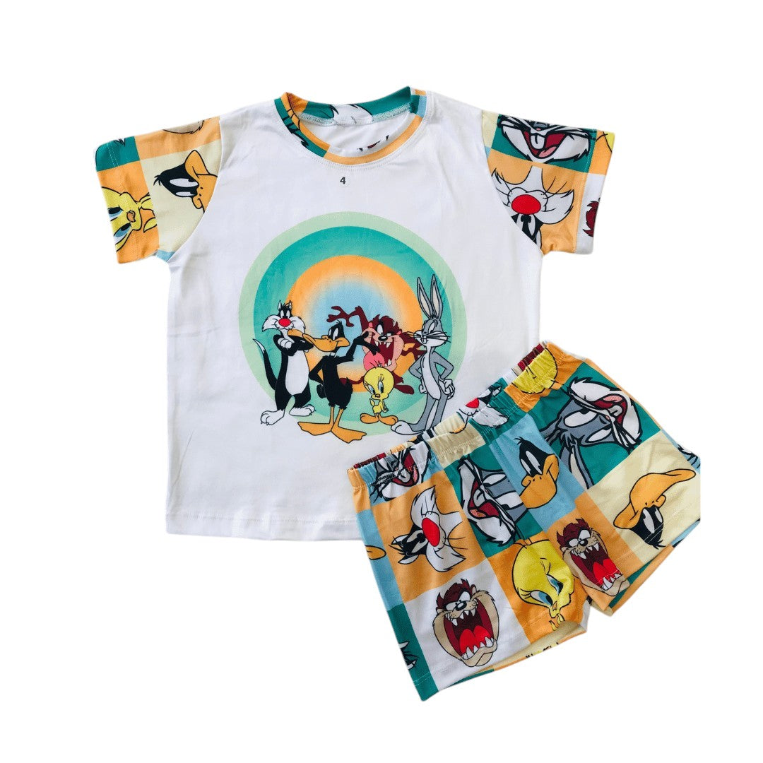 Pijama Infantil Manga Curta Looney Tunes