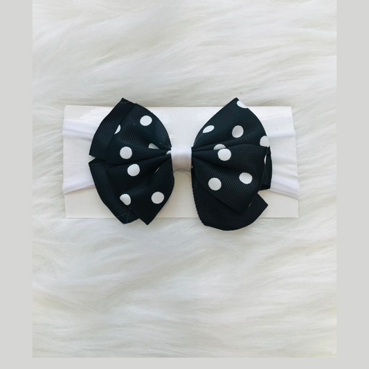 Laço Bebê Preto com Bolinhas