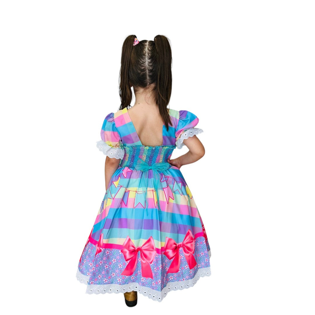 Vestido Festa Junina Luxo Laços