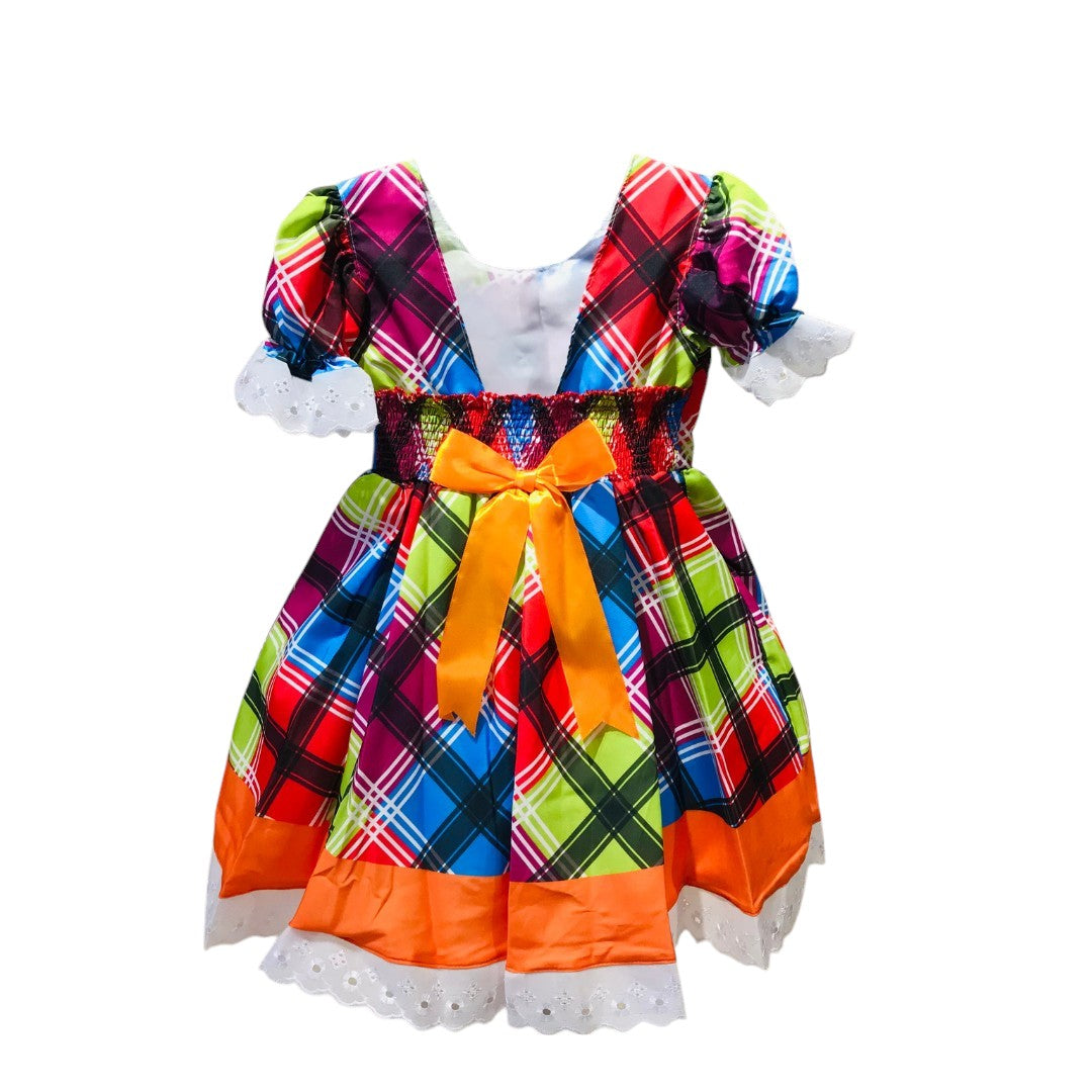Vestido Festa Junina Luxo Xadrez