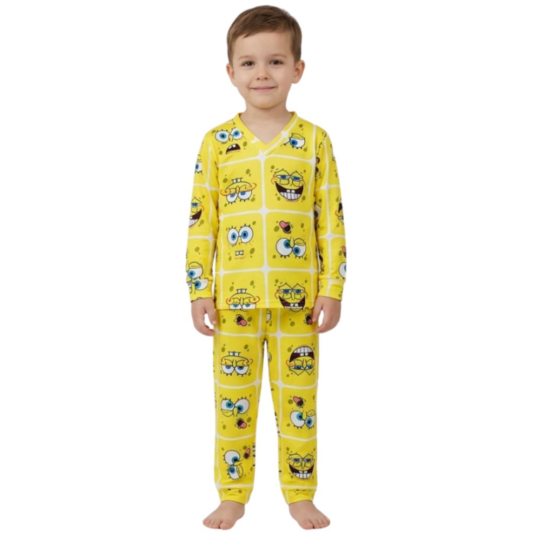Pijama Infantil Manga Longa Bob Esponja
